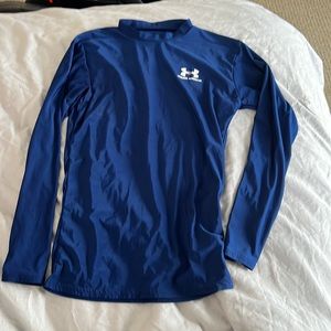 Under Armour Compression Training Shirt Men Medium Blue Long Sleeve